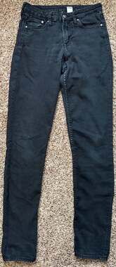 & Denim H&M Black Skinny Regular Waist Denim Jeans Size 27/32